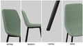 Mdf Dark Wood Dining Table And Modern Dining Chair 4 Piece Set, Medieval Wooden Kitchen Dining Table Set, Rectangular Metal Base, Dining Table And Suede Chair Brown Green Mdf