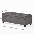 Juliana Storage Ottoman Gray Fabric