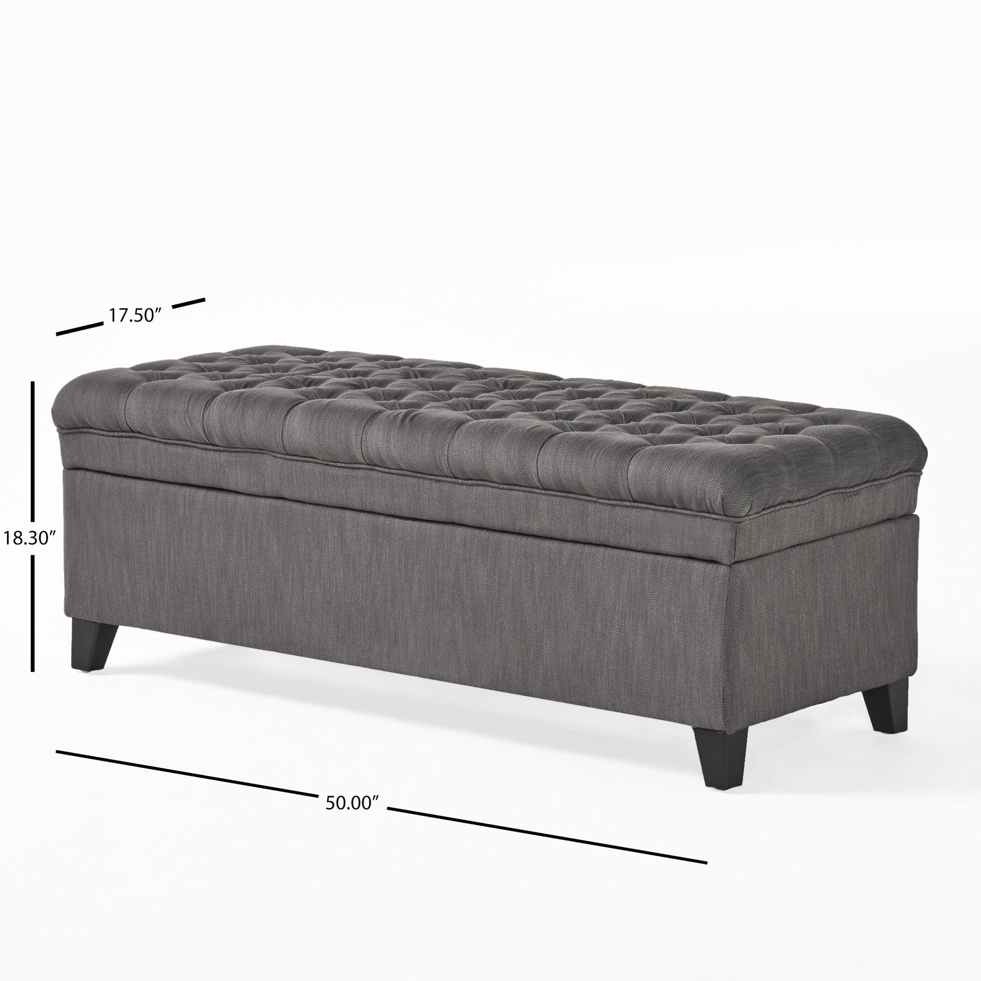 Juliana Storage Ottoman Gray Fabric