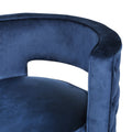 Swivel Arm Chair Blue Velvet