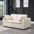 Modular Sectional Sofa, 2 Piece Sectional Sofa Set, Two Corner Chairs, Chenille Beige Beige Fabric 2 Seat