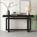 Contemporary Console Table With Wood Top, Extra Long Entryway Table For Entryway, Hallway, Living Room, Foyer, Corridor Black Solid Wood Mdf