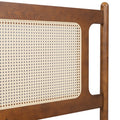Queen Size Wooden Rattan Platform Bed, With 2 Big Drawers, T Size Trundle, Brown Queen Brown Plywood
