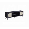 Black Tv Stand With Metal Leg Black Primary Living Space 60 Inches 60 69 Inches Modern Wood Metal