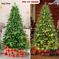 7Ft Pe&Pvc Prelit Christmas Tree Green Polyethylene