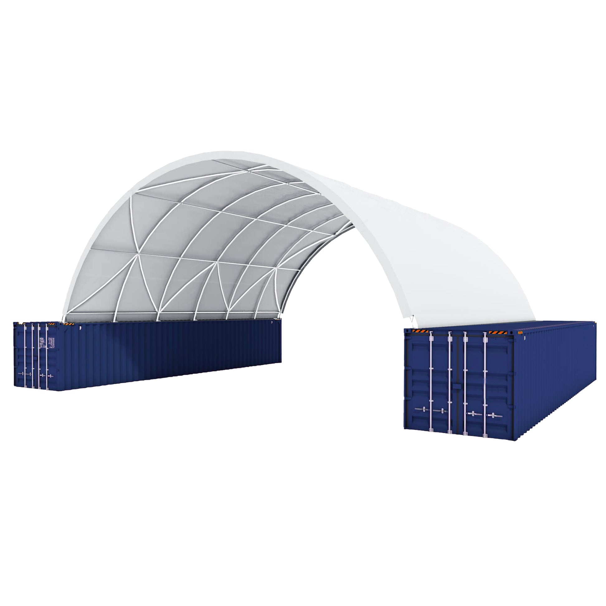 Ping Container Canopy Shelter 40'X40'X13',11 Oz Pe White Steel