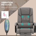 Vinsetto High Back Vibration Massage Office Chair With 6 Points Remote Gray Faux Leather