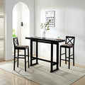 Bar Table, Extra Long Entryway Table For Entryway, Hallway, Living Room, Foyer, Corridor, Rectangular Wood High Top Kitchen Dining Table, Black Matt Black Solid Wood Mdf