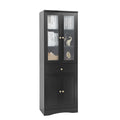 Tall Bathroom Storage Cabinet, Cabinet With Four Doors And Drawers, Adjustable Shelf, Mdf Board, Black Black Mdf