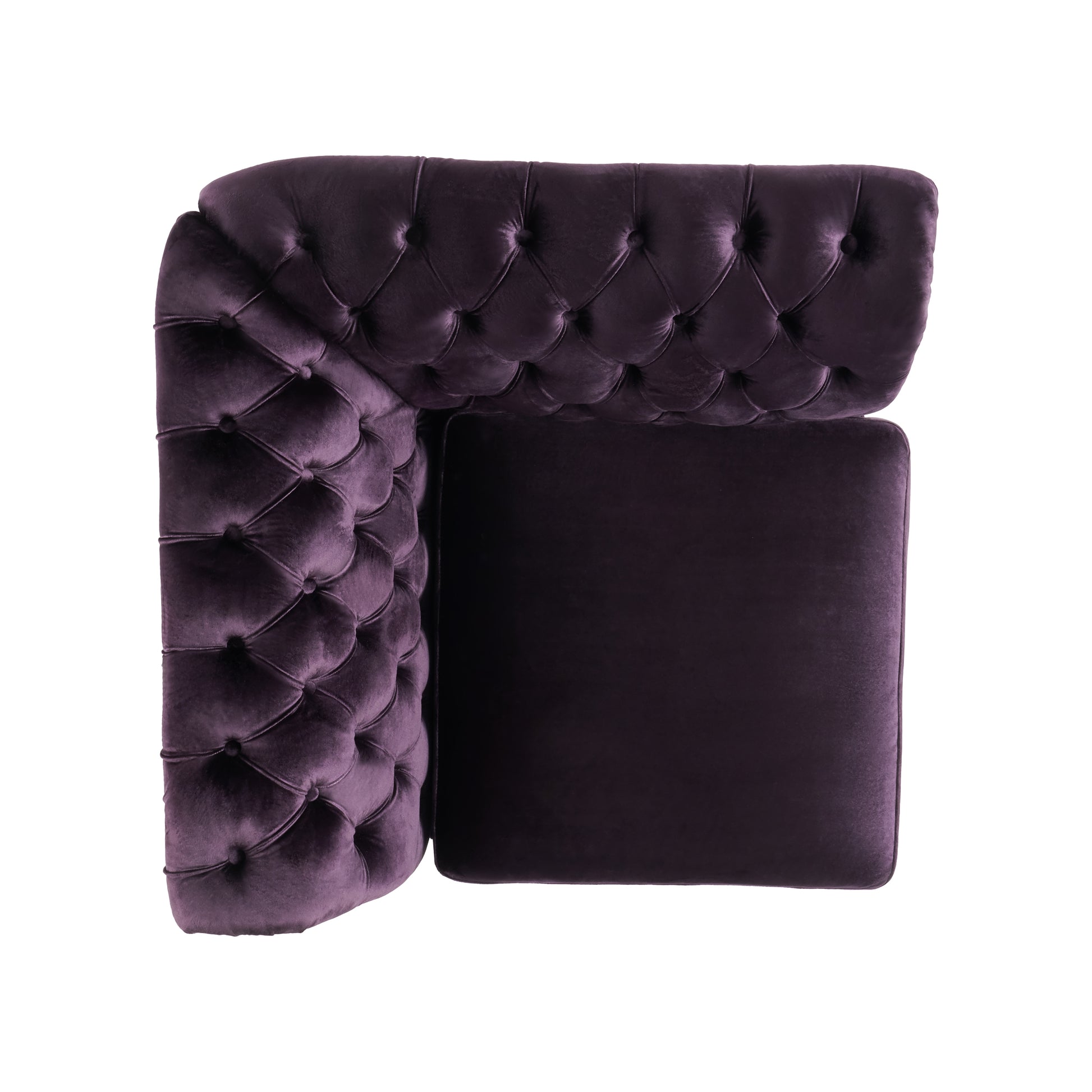 Corner Black Berry Velvet 1 Seat