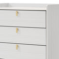 White 5 Drawer Chest With Pull Handles White Bedroom Contemporary Wood Metal