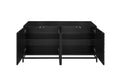 Carved 4 Door Sideboard ,Sideboard Buffet Cabinet With Storage ,Storage Cabinet With Adjustable Shelf For Living Room,Bedroom ,Diningroom Black Modern Mdf