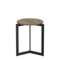 19.68''H Round Side Table, Round Accent End Table With Sturdy Metal Frame, Round Nightstand, For Living Room, Bedroom, Balcony, Office, Brown Rustic Brown Brown Manual Round Mdf