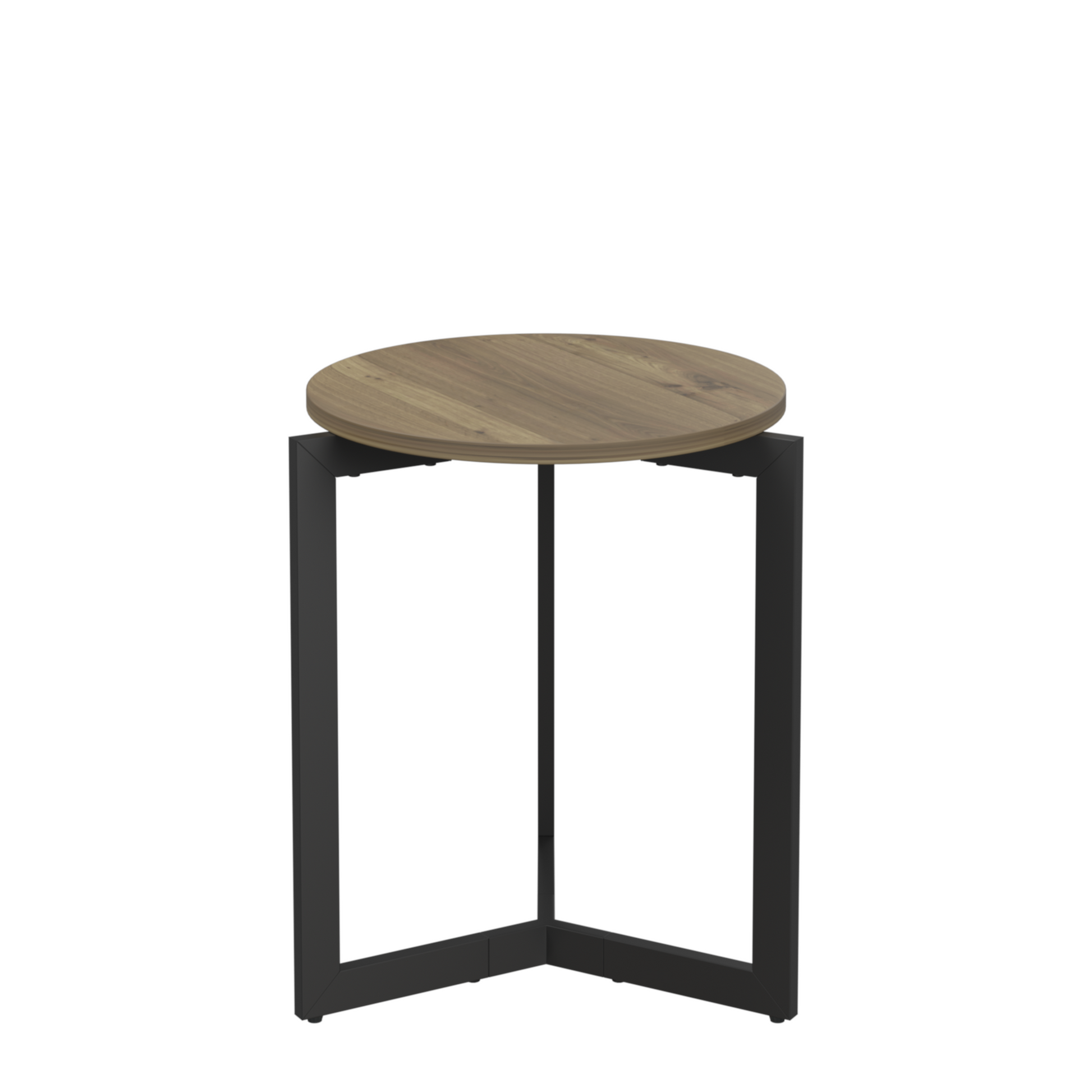 19.68''H Round Side Table, Round Accent End Table With Sturdy Metal Frame, Round Nightstand, For Living Room, Bedroom, Balcony, Office, Brown Rustic Brown Brown Manual Round Mdf