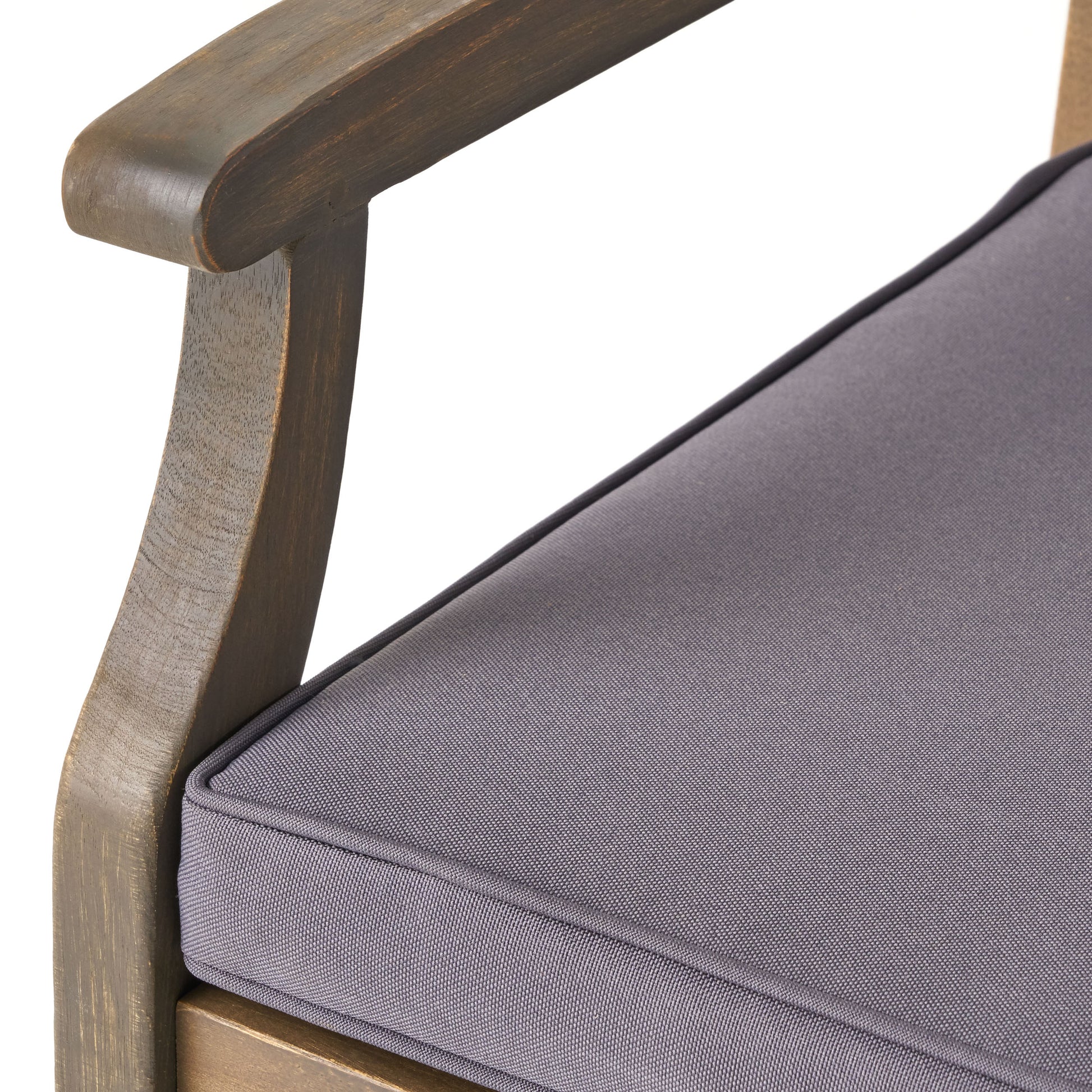 Perla Dining Chair,2Pcs With 2 Cushions Dark Grey Acacia Wood