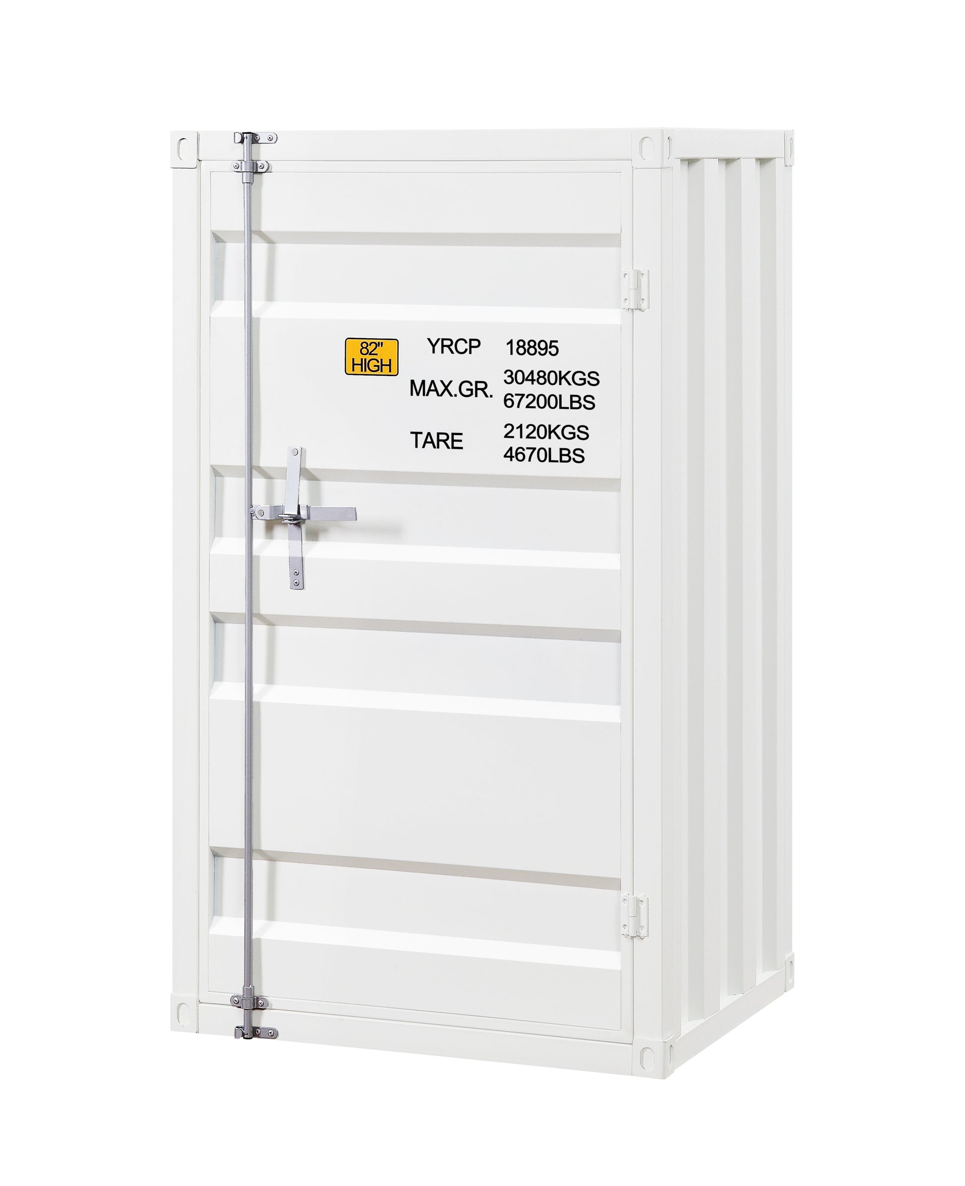 White 1 Door Chest With Container Lock White Bedroom Metal