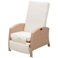Outsunny Patio Recliner, Outdoor Reclining Chair With Flip Up Side Table, All Weather Wicker Metal Frame Chaise With Footrest, Cushions, Beige Beige Steel