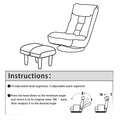 Single Sofa Reclining Chair Japanese Chair Lazy Sofa Tatami Balcony Reclining Chair Leisure Sofa Adjustable Chair White Metal & Wood Cotton