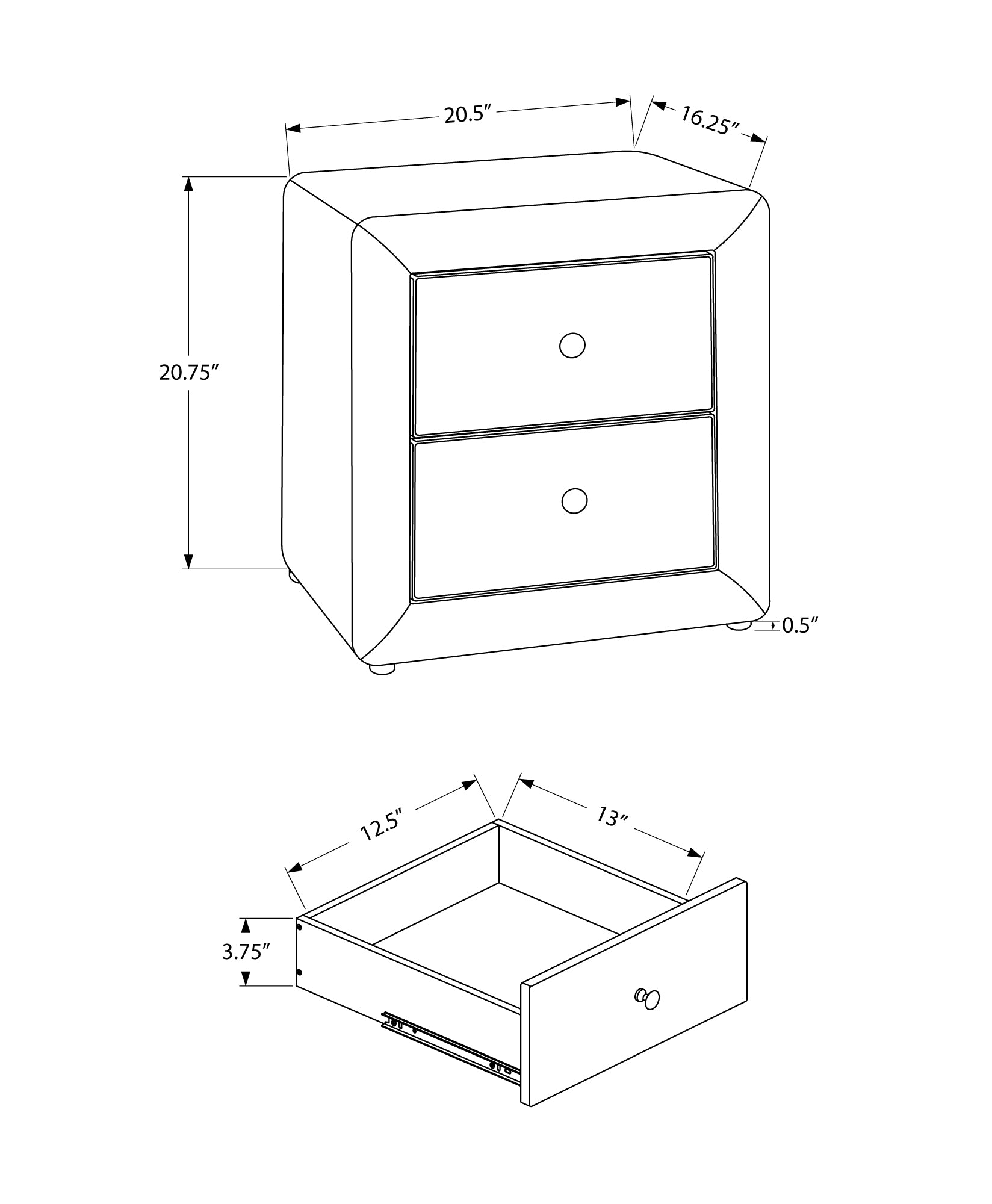 Nightstand, Nightstand, End, Side, Lamp, Storage Drawer, Bedroom, Upholstered, Grey Velvet, Transitional Light Grey Mdf