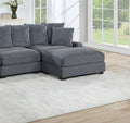 Contemporary Dark Gray 4Pc Modular Sectional Set Corduroy Couch Laf & Raf Chairs Armless Chair Ottoman Living Room Furniture Dark Gray Primary Living Space Cushion Back Contemporary,Modern Modular Rubberwood Corduroy 4 Seat