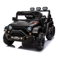 24V Ride On Large Pickup Truck Car For Kids,Ride On 4Wd Toys With Remote Control,Parents Can Assist In Driving,Bluetooth Music Version,Pickup Truck Design With Spacious Storage In The Rear. Black Polypropylene