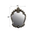 Betria Mirror, Gold & Black Finish Ac01893 Dark Oak Wood