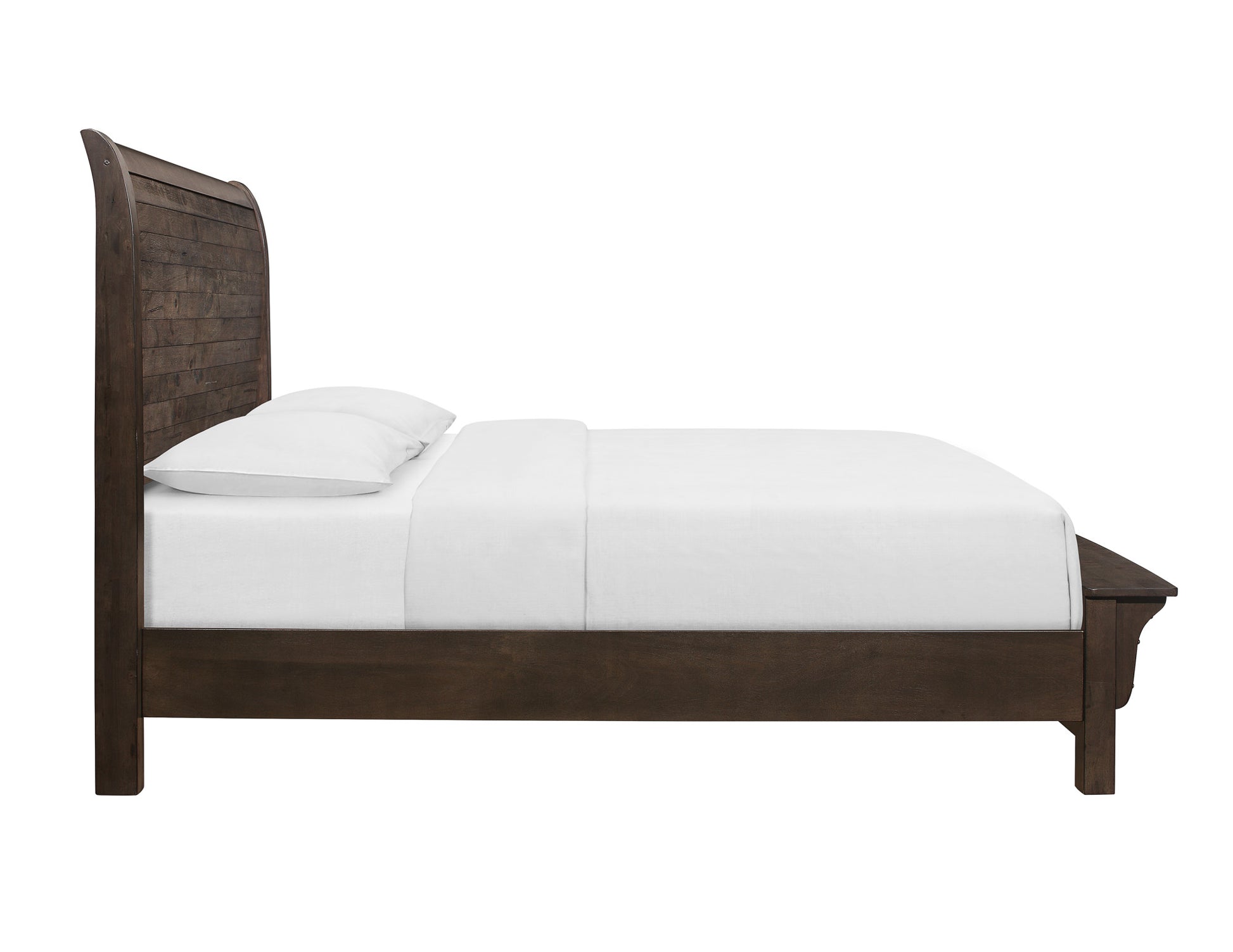 Verna Brown King Sleigh Bed King Brown Engineered Wood