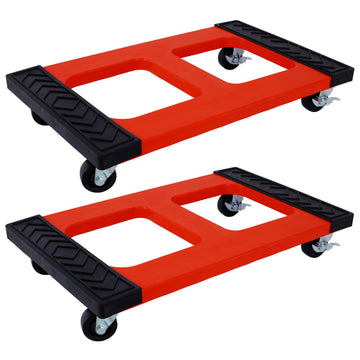 Poly Mover'S Dolly 1200 Lb. Capacity 2Pcs Set Red Plastic