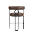 Coolmore Bar Stools Set Of 2, Modern Bar Stool With Back, Black Metal Frames, Upholstered Bar Stools For Kitchen Island, Pub, Club Dark Brown Pu Dark Brown Foam Pu Leather