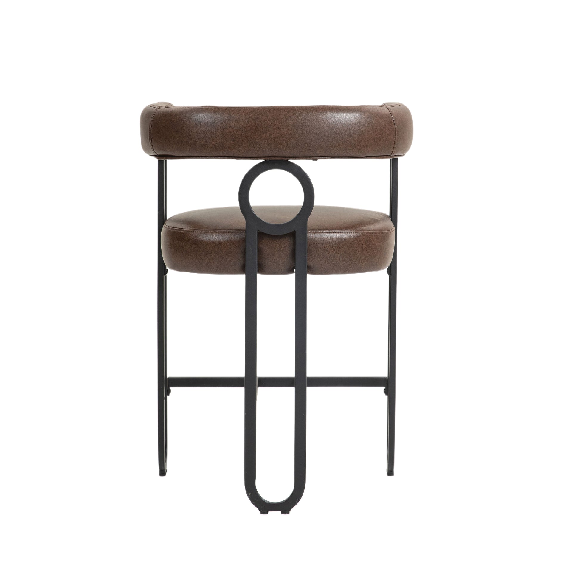 Coolmore Bar Stools Set Of 2, Modern Bar Stool With Back, Black Metal Frames, Upholstered Bar Stools For Kitchen Island, Pub, Club Dark Brown Pu Dark Brown Foam Pu Leather