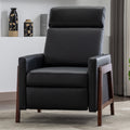 Set Of Two Wood Framed Pu Leather Recliner Chair Adjustable Home Theater Seating With Thick Seat Cushion And Backrest Modern Living Room Recliners, Black Black Pu Pu