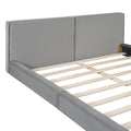 Queen Size Upholstered Platform Bed With Velvet Fabric, Grounded Bed With Solid Frame, Gray Queen Gray Velvet