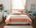 9 Piece Cotton Percale Comforter Set Coral Queen Queen Coral Polyester