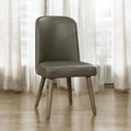 Waylon Gray Synthetic Leather & Gray Oak Finish Side Chair Set Of 2 Gray,Oak Faux Leather,Synthetic Wood