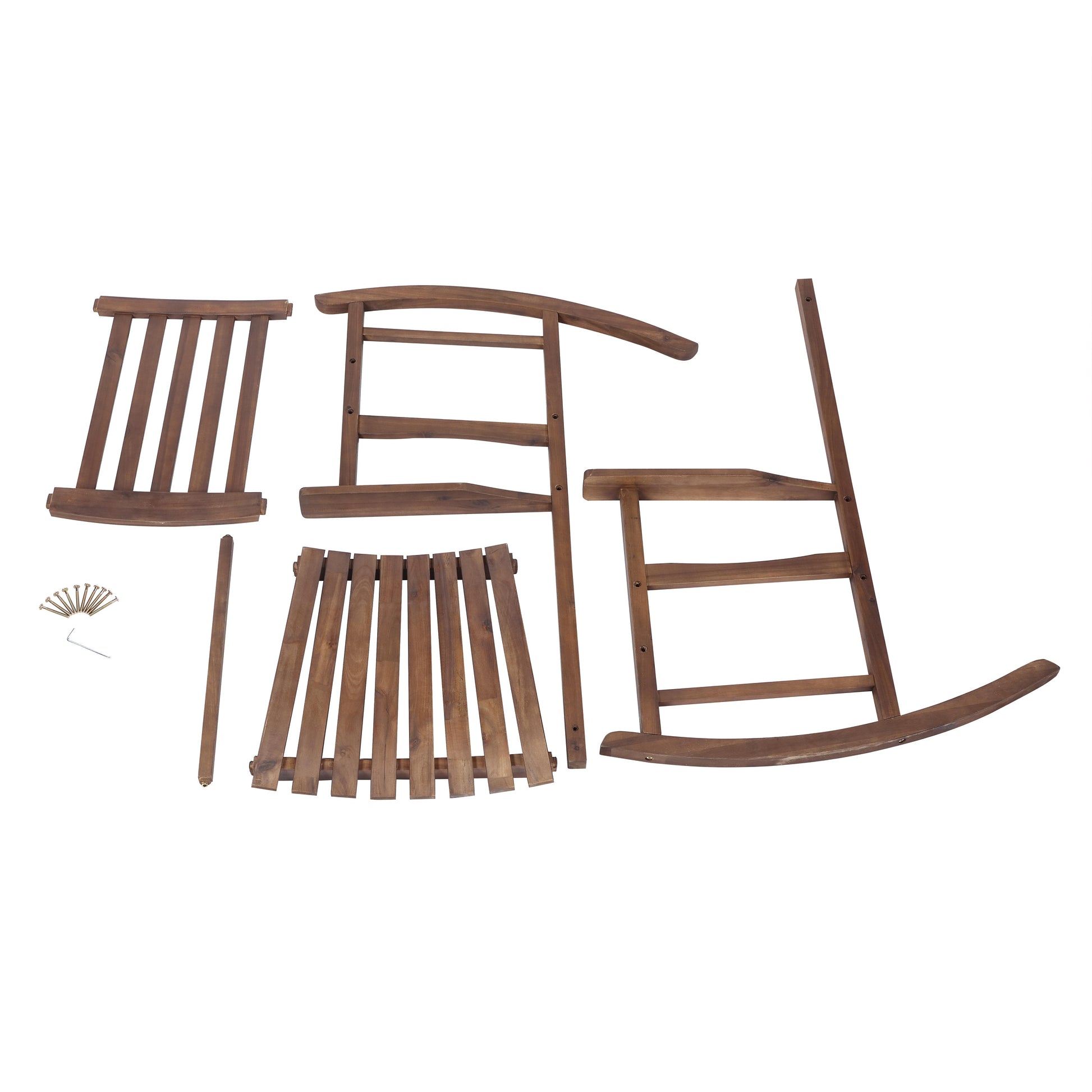 Outdoor Rocking Chair Patio Rocker Brown Brown Acacia Wood