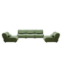 5 Piece Green Modular Cloud Sofa With Comfortable Recline & Sleek Design Chenille Upholstered Sectional Sofa For Living Room Elegant & Versatile Seating Green Chenille 5 Seat