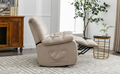 Massage Recliner Chair Electric Power Lift Recliner Chairs With Heat, Vibration, Side Pocket For Living Room Bedroom, Beige Beige Velvet