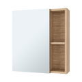 Lincoln Mirrored Medicine Cabinet, Five Interior Shelves Beige 5 Bathroom Wall Mounted Modern Mdf Engineered Wood