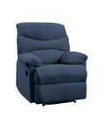 Blue Recliner With Pillow Top Arm Blue Manual Handle Metal Primary Living Space Tight Back Handle Pillow Top Arms Fabric Metal