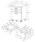 File Cabinet, Rolling Mobile, Storage Drawers, Printer Stand, Office, Work, White Laminate, Contemporary, Modern White Particle Board