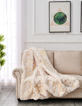 Luxury Chinchilla Faux Fur Gilded Beige Throw Blanket 60