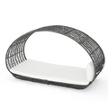 Outdoor Wicker Overhead Canopy Daybed Water Resistant Cushion Full Grey White Garden & Outdoor Rattan Waterproof Fabric