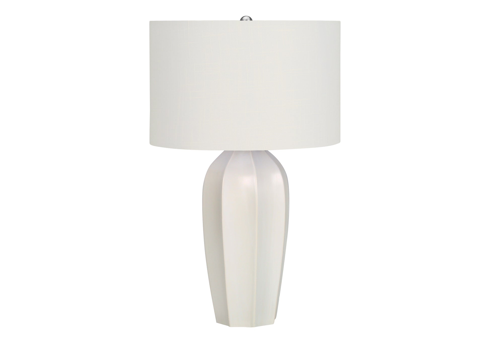 Lighting, 27"H, Table Lamp, Cream Ceramic, Ivory Cream Shade, Modern Cream Ceramic