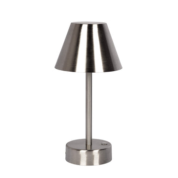 Elegance Rechargeable Led Table Lamp Brushed Nickel Led Touch Switch Brushed Nickel,Silver Table&Floor Lamps Led Metal