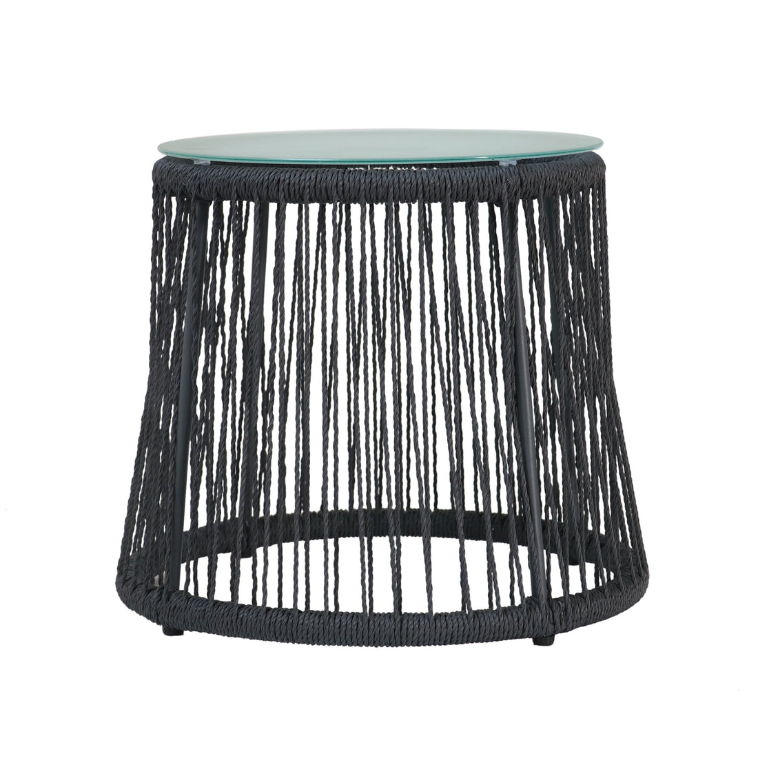 Southport Side Table Gray Woven Rope