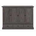 Solid Pine Murphy Bed Chest Cube Cabinet Bed With Charging Station And Large Storage Drawer For Home Office Or Small Room,Full,Gray Box Spring Not Required Full Gray Wood Gray Pine Murphy Solid Wood Mdf