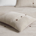 3 Piece Corduroy Duvet Cover Set King Tan Polyester