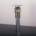 Dax Square Vanity Sink Pop Up Drain Without Overflow Chrome Brass