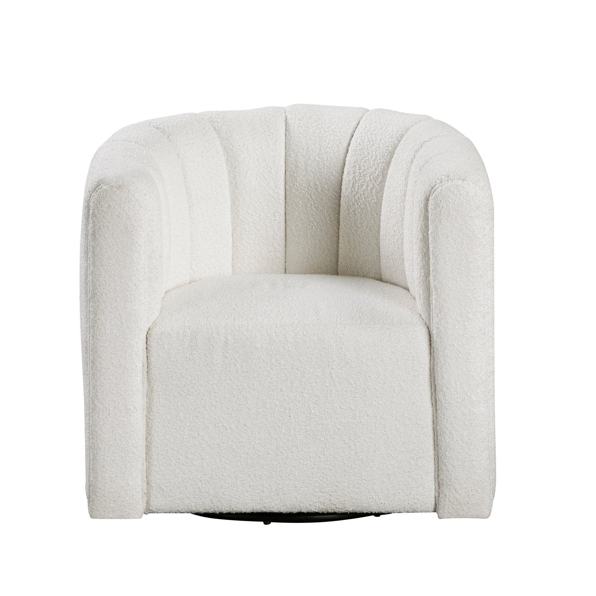 Modern Contemporary Swivel Chair With Ottoman White Boucle Fabric Upholstery Solid Wood Living Room Furniture White Primary Living Space Contemporary,Modern Plywood,Solid Wood
