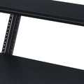 Black Music Recording Studio Desk With Keyboard Tray Black Keyboard Tray Computer Desk Office Rectangular Shelves Wood Metal